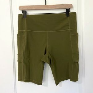 ATHLETA worn once Military Green 9” cargo shorts